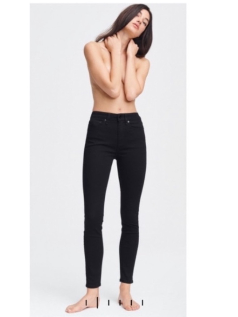 Rag & Bone Nina High Rise Skinny Jeans in Black- Size 24.